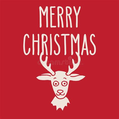Christmas Greeting Card Stock Vector Illustration Of Reindeer 129932759