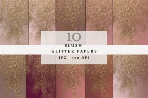 10 Blush Pink Glitter Backgrounds Graphic By Heavenly Design Studio