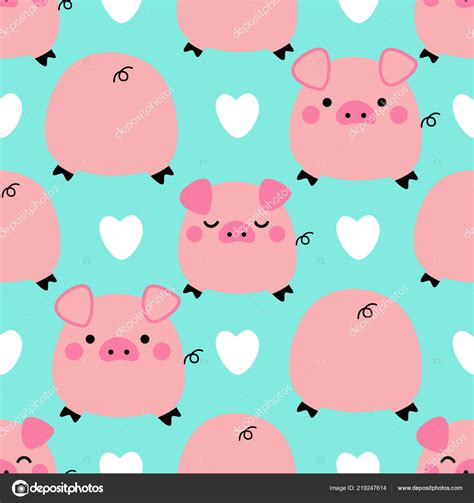 Cute Pigs Seamless Pattern Background — Stock Vector © Ishkrabal 219247614