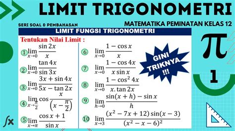 Limit Fungsi Trigonometri Kelas Cara Cepat Part