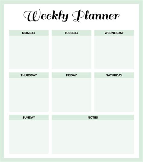 Pdf Free Downloadable Weekly Planner Free Printable Weekly Planner
