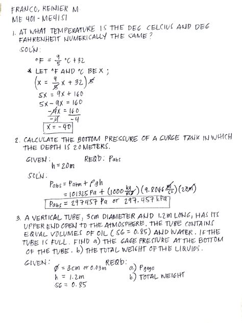 Solution Practice Exam Thermodynamics Part 1 Studypool
