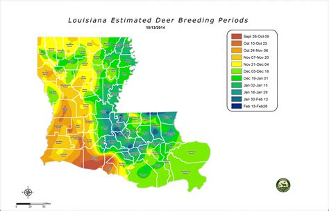 Louisiana Estimated Deer Breeding Periods Louisiana Department Of