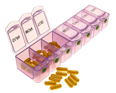 7 Day Push Button Weekly Pill Organizer Pill Case ∣ Pill Box Pill