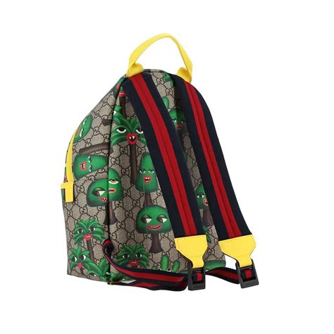 Gucci Supreme Backpack With All Over Cactus Print Beige Bag Gucci