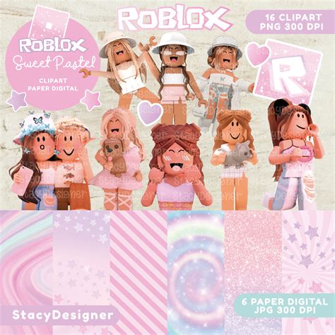 Roblox Girl Pastel Sweet Clipart Paper Digital Instant Etsy España
