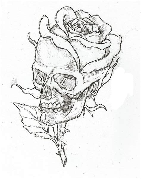 The 25 Best Skull And Rose Drawing Ideas On Pinterest Skull Tattoos