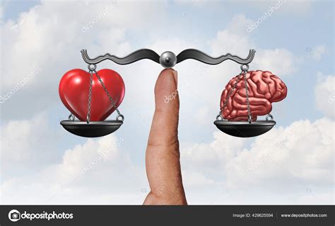 Heart Brain Psychology Symbol Representing Balancing Act Rational