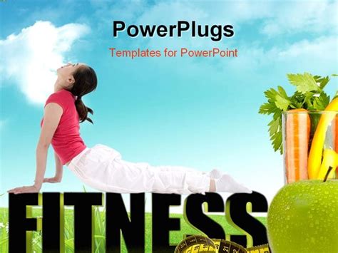 Young Beautiful Woman During Fitness Time And Exercising Powerpoint