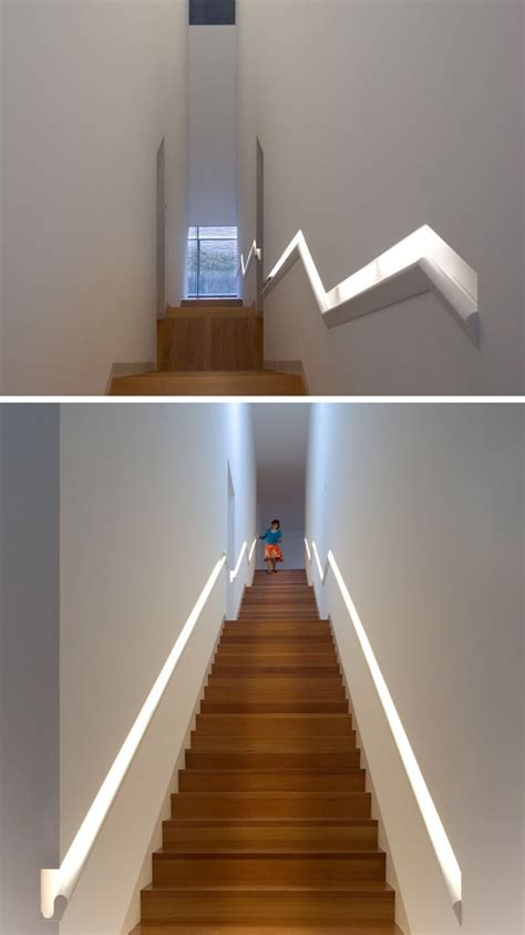 Handrails provide safety and guidance for up and down stairs support. Stair Design Idea - 9 Examples Of Built-In Handrails | CONNECT24H
