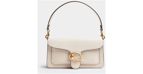 Coach Tabby Leather Baguette Bag In Ivory White White Lyst