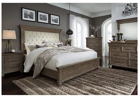 Blackgraybrownbeige Johnelle King Upholstered Panel Bed Ashley Furniture Homestore