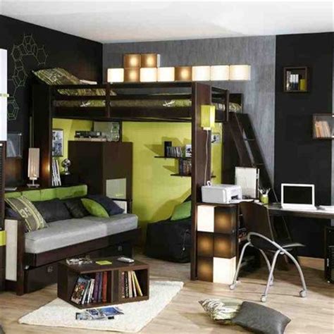Douceur en bleu et blanc avec lit mezzanine. decoration chambre ado avec lit mezzanine - visuel #6