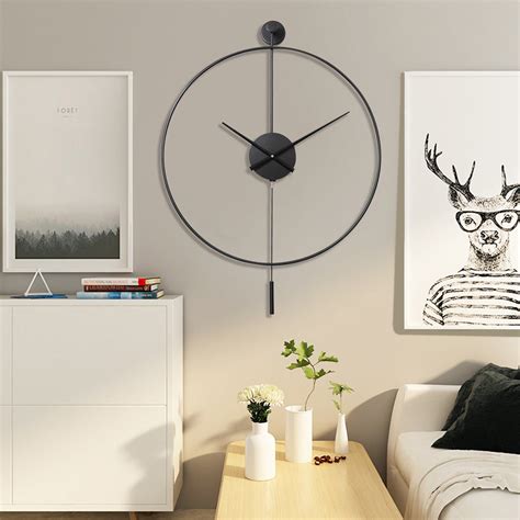 Modern Minimalist Large Wall Clock With Pendulum Ttandmm Home