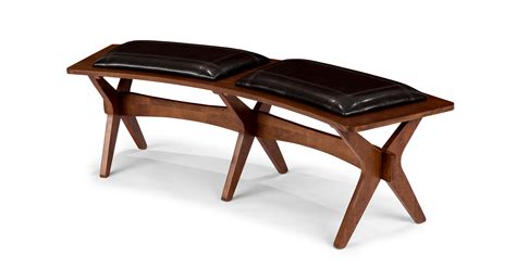 Curved wood backs and angled legs give the. Conan Dining Bench - Benches - Article | Modern, Mid ...