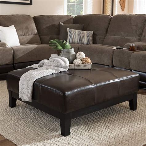 One of the advantages of using an ottoman as a coffee table is the luxury to experiment with fabric styles. Baxton Studio Faux-Leather Coffee Table Ottoman | Ottoman ...