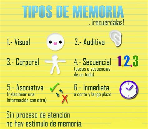 Tipos De Memoria Temas De Psicologia Tecnicas De Aprendizaje Memoria