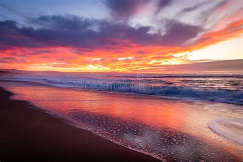 Ocean Reflections Of A Sunset Over Monterey Bay Stock Image Image Of