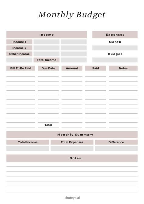 20 Free Printable Budget Planner Templates Shuteye