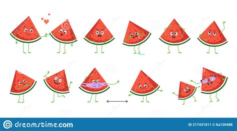 Watermelon Characters Stock Vector Illustration Of Diet 217431811