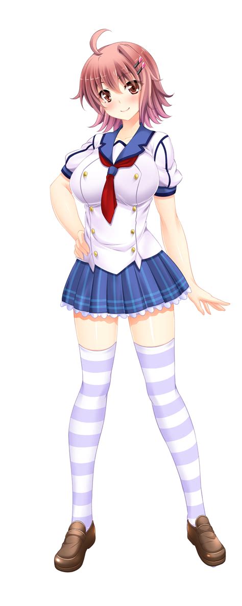 Hinata Sora Nogizaka Saki Stray School Striped Legwear Absurdres Game Cg Highres 1girl