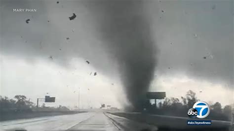 Video Tornado Whips Across Texas Interstate Sending Debris Flying And