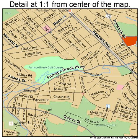 Quincy Massachusetts Street Map 2555745
