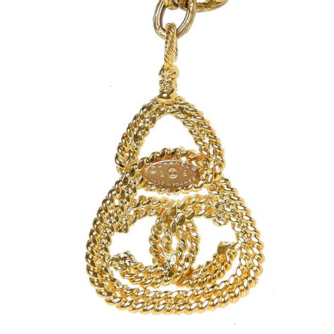 Chanel Cc Chain Pendant Necklace Gold 324055