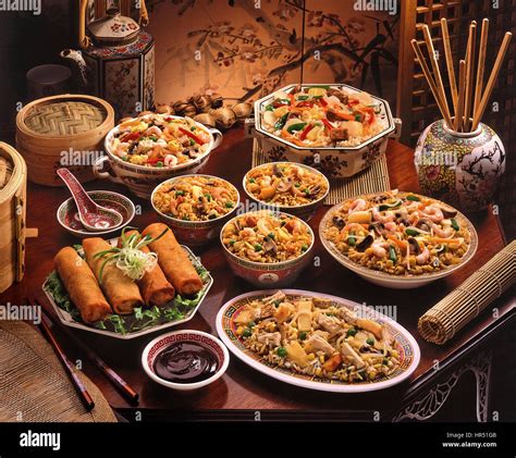 Chinese Banquet Food Dishes Stock Photo 134720667 Alamy