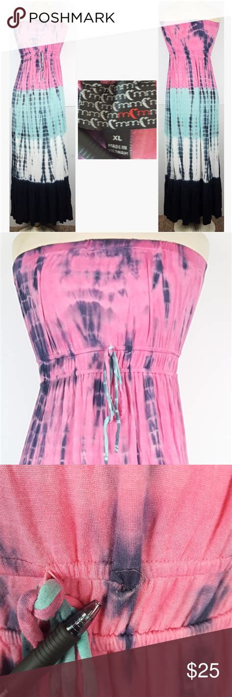 ⬇️ womens xl multicolor dip dye maxi dress by moa dip dye maxi dress summer maxi dress maxi