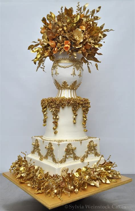 Sylvia Weinstock Cake Themed Wedding Cakes Gold Cake Floral Cake