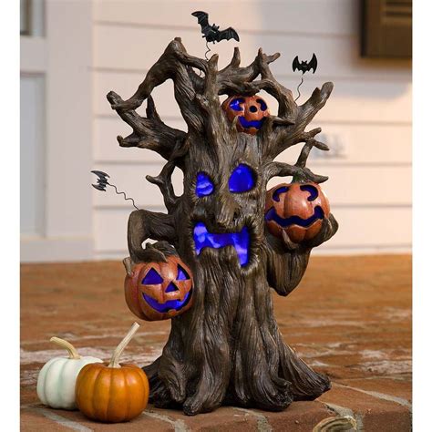 Led Lighted Spooky Halloween Tree Prop Indoor Outdoor Decoration Lawn