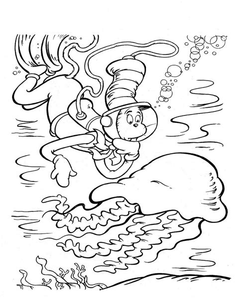 The picture is big and interesting to color. Free Printable Cat in the Hat Coloring Pages For Kids