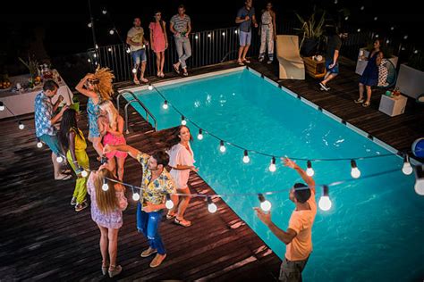 Pool Party Night Stock Photos Pictures And Royalty Free Images Istock