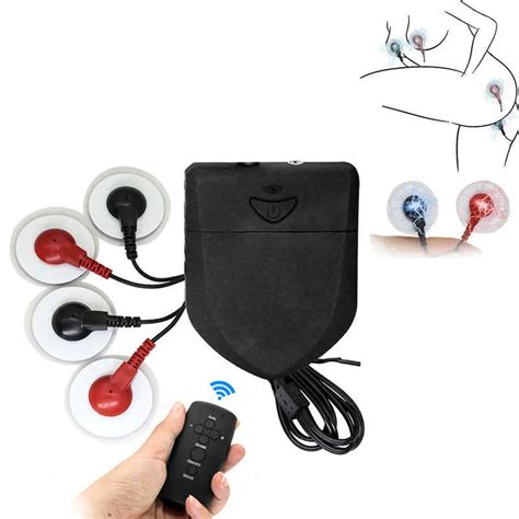 Wireless Remote Control Electric Shock Paste Massager Double Output Host Electro Sex Machine