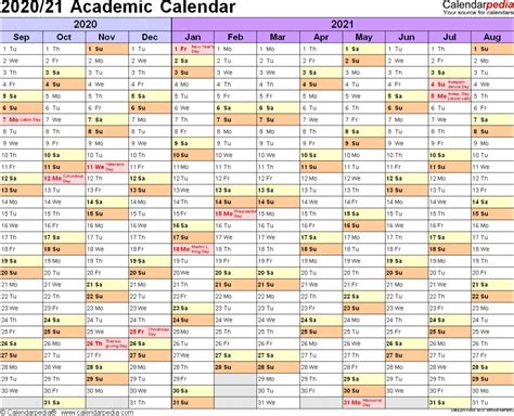 2020 And 2021 Academic Calendar Printable Free Letter Templates
