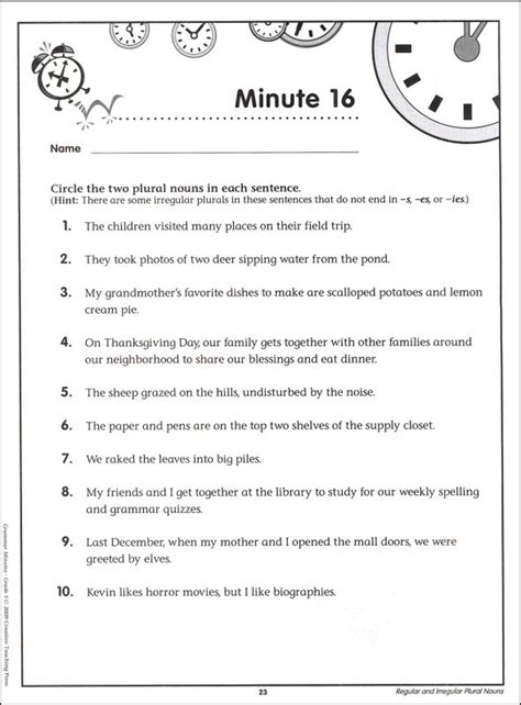 I visited each class twice over the course of a month. Grammar Minutes Grade 5 | Creative Teaching Press ...