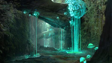 Wallpaper Fantasy Art Planet Artwork Underwater Spaceship Cave