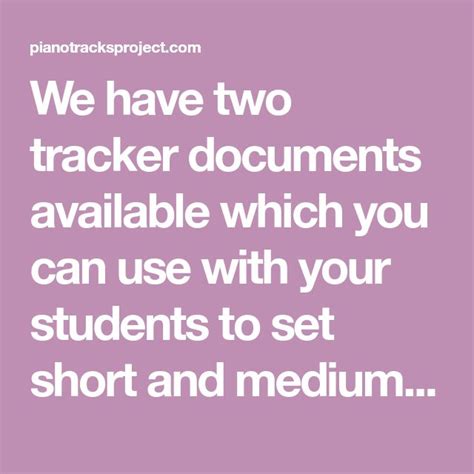 We Have Two Tracker Documents Available Which You Can Use With Your