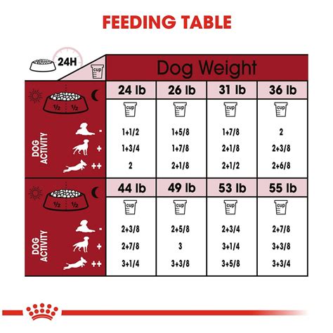 This table shows the royal canin feeding chart for your puppy according to age: Royal Canin Size Health Nutrition Medium Adult 7+ Dry Dog ...