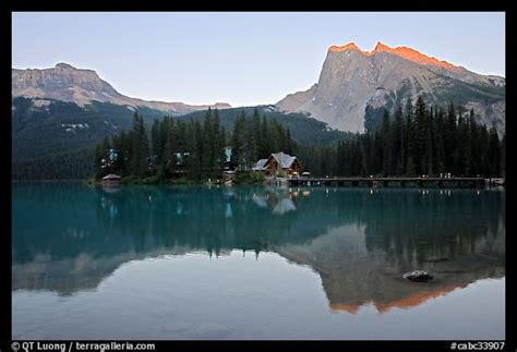 Picturephoto Cabins On The Shore Of Emerald Lake With Reflected