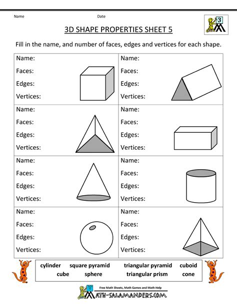 Free Printable Geometry Worksheets 3rd Grade Geometry Worksheets Shapes Worksheet