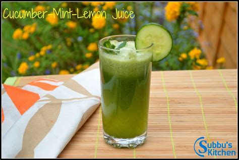 Cucumber Mint Lemon Juice Subbus Kitchen