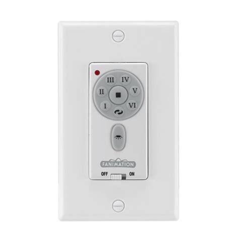 Fanimation 6 Speed White Wall Mount Ceiling Fan Remote Control In The