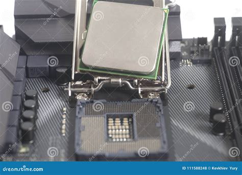 Intel Lga 1151 Cpu Socket On Motherboard Computer Pc With Proces Stock