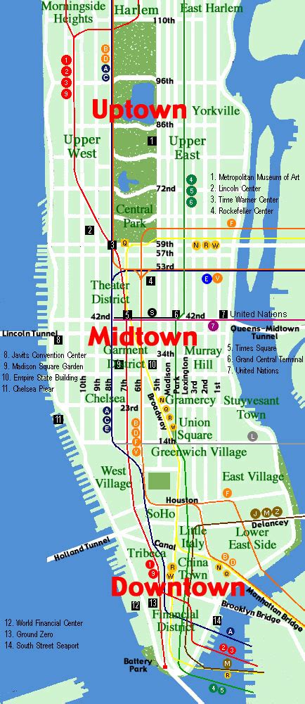 Mapa Manhattan Puntos Interes Viajes Y Vacaciones