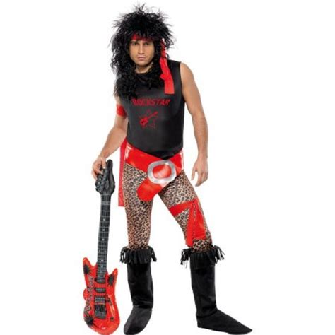 80s Rocker Mens Halloween Dress Up Role Play Costume Medium Star
