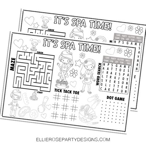 Printable Birthday Placemat Coloring Pages