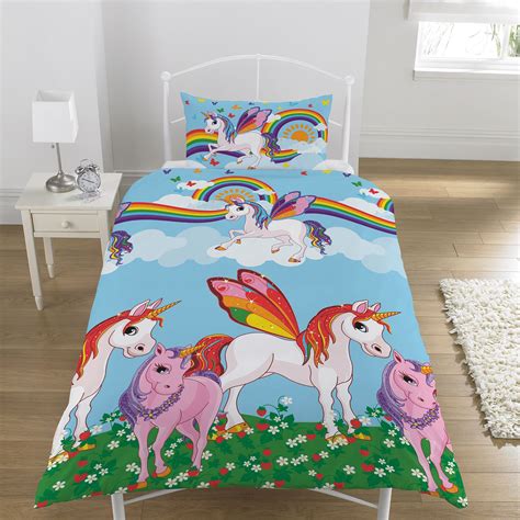 Unicorn Duvet Cover Sets Kids Girls Bedding Junior Single Double