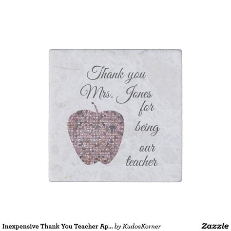 Inexpensive Thank You Teacher Appreciation Apple Stone Magnet Zazzle